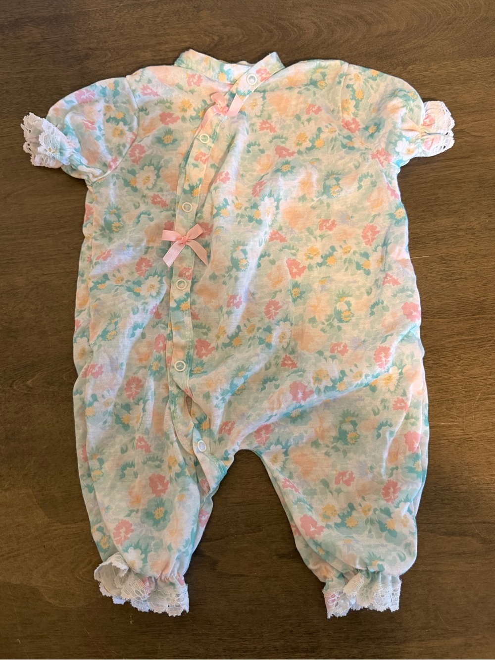 Vintage Floral Girl Romper Playskool Size Large